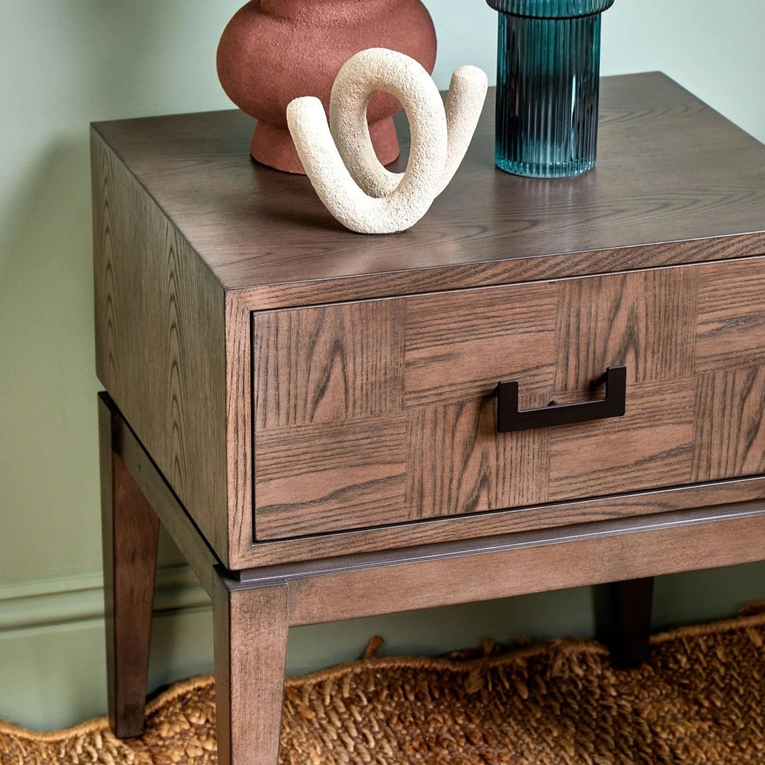 Dianthe One Drawer Side Table - Antique Grey