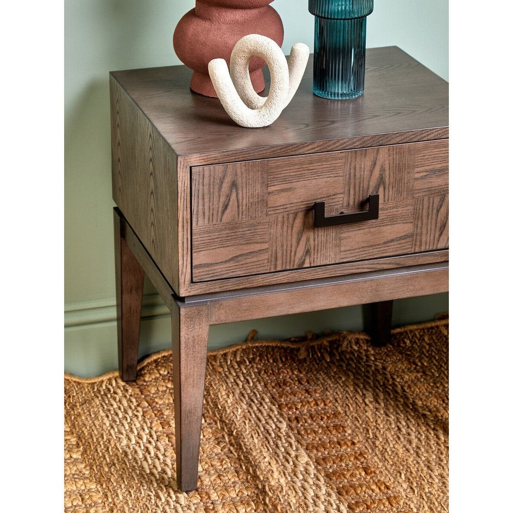 Dimaro 1 Drawer Rectangular Side Table - Antique Brown Premier 3