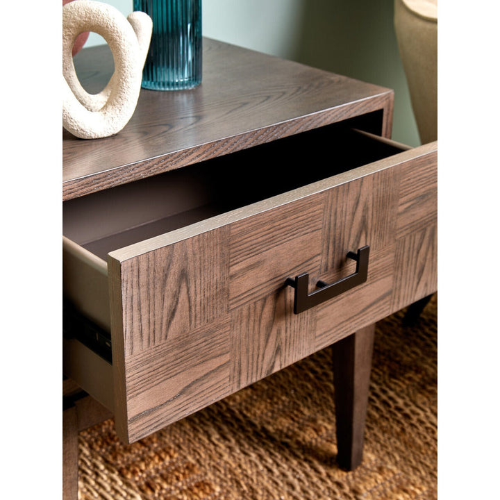 Dimaro 1 Drawer Rectangular Side Table - Antique Brown Premier 4