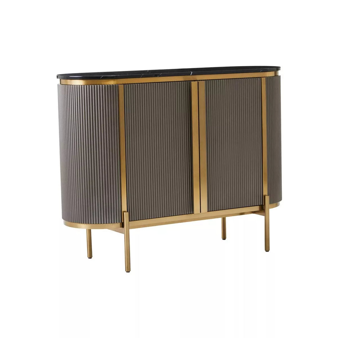 Dervio Grey Two Door Marble Top Sideboard