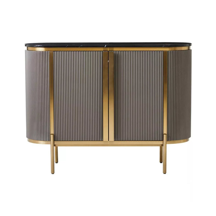 Dervio Grey Two Door Marble Top Sideboard