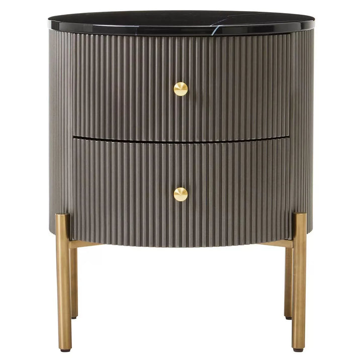 Dervio Grey Two Drawer Marble Top Chest