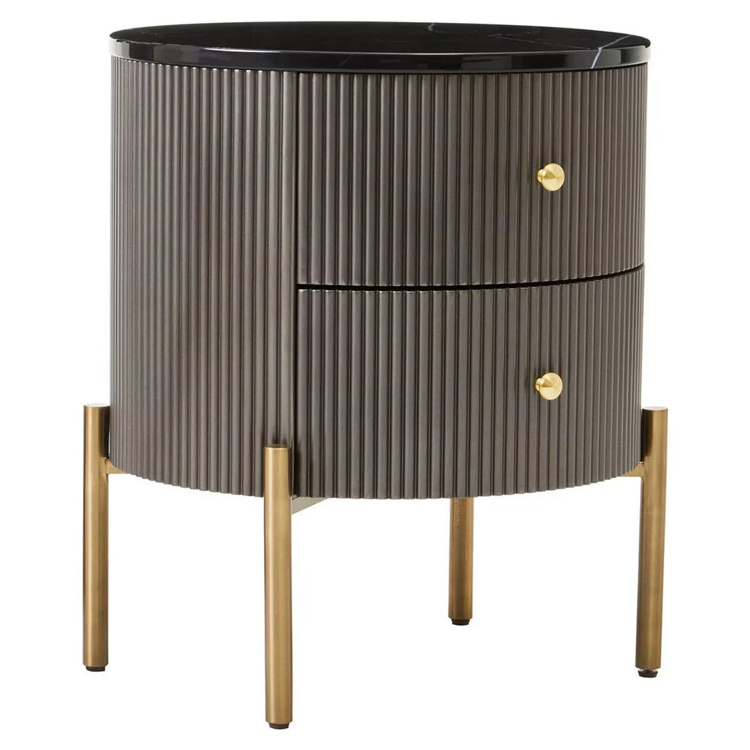 Dervio Grey Two Drawer Marble Top Chest