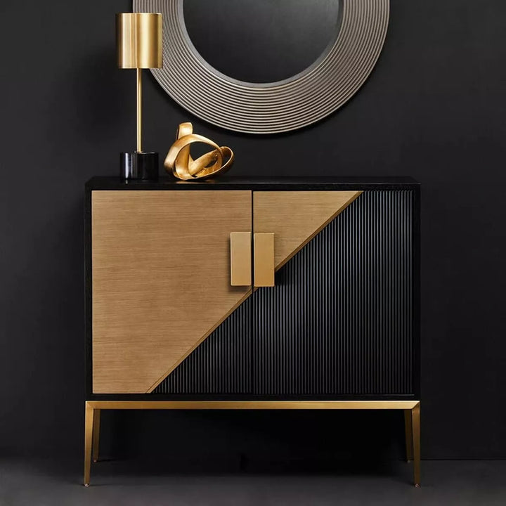 Davoli Black & Gold Two Door Sideboard