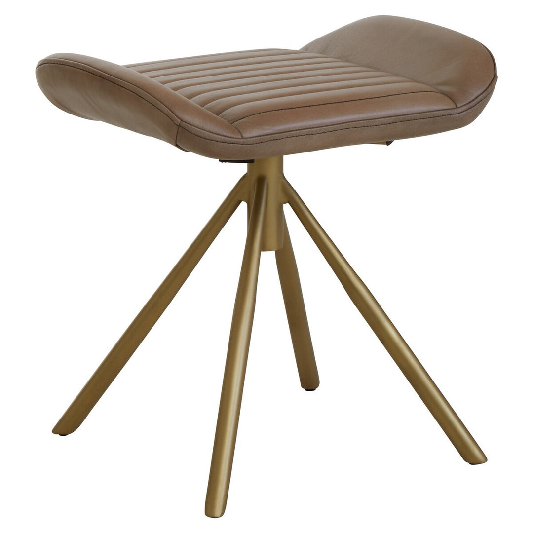 Buffalo Leather Footstool - Grey Premier 2