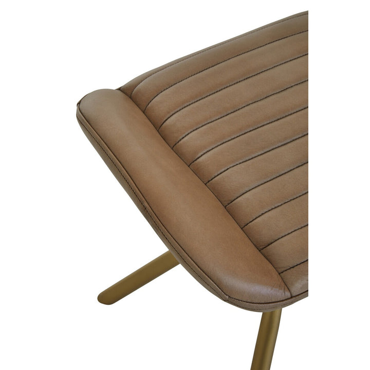 Buffalo Leather Footstool - Grey Premier 4