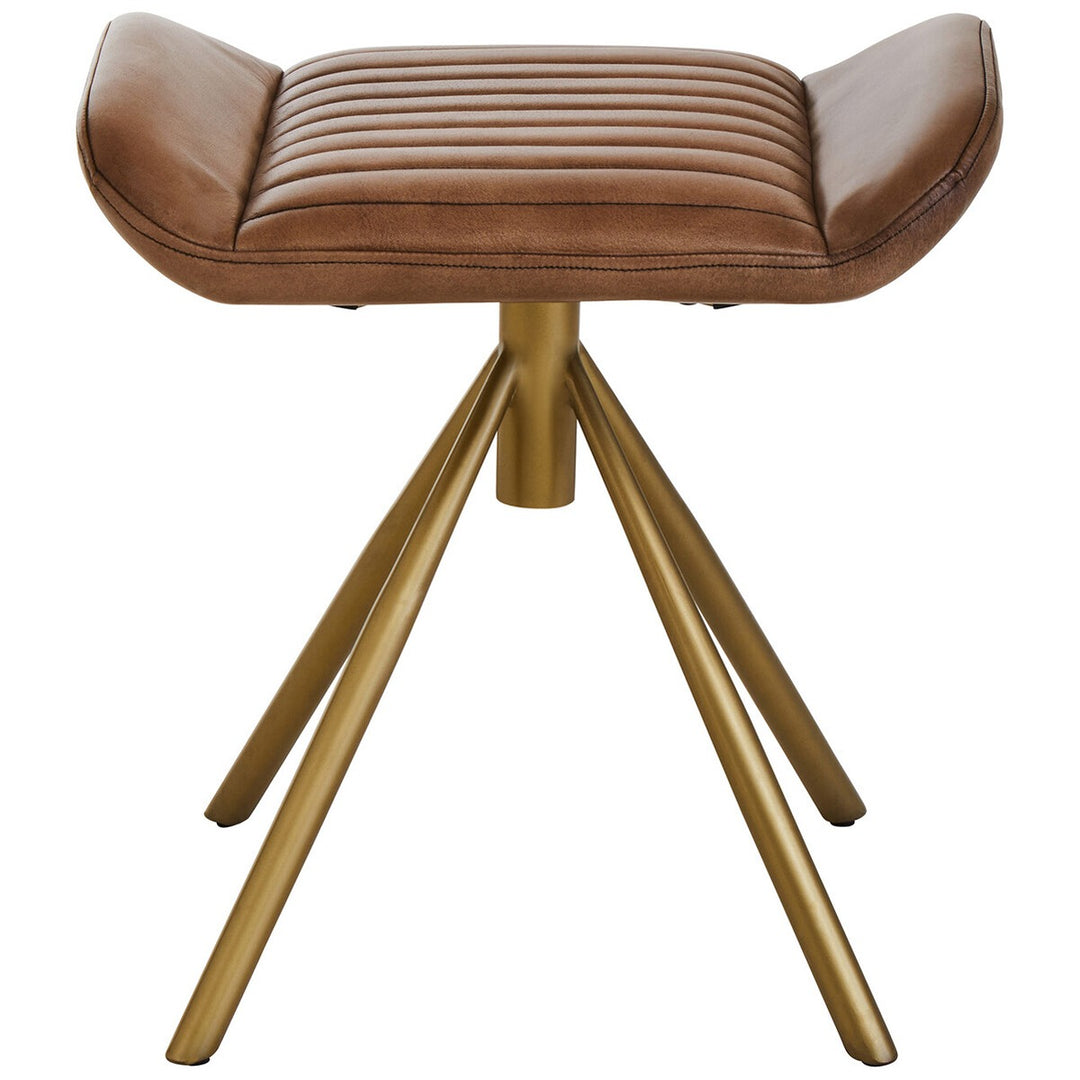 Buffalo Leather Footstool - Brown Premier 5