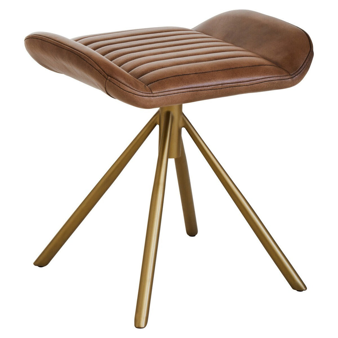 Buffalo Leather Footstool - Brown Premier 6