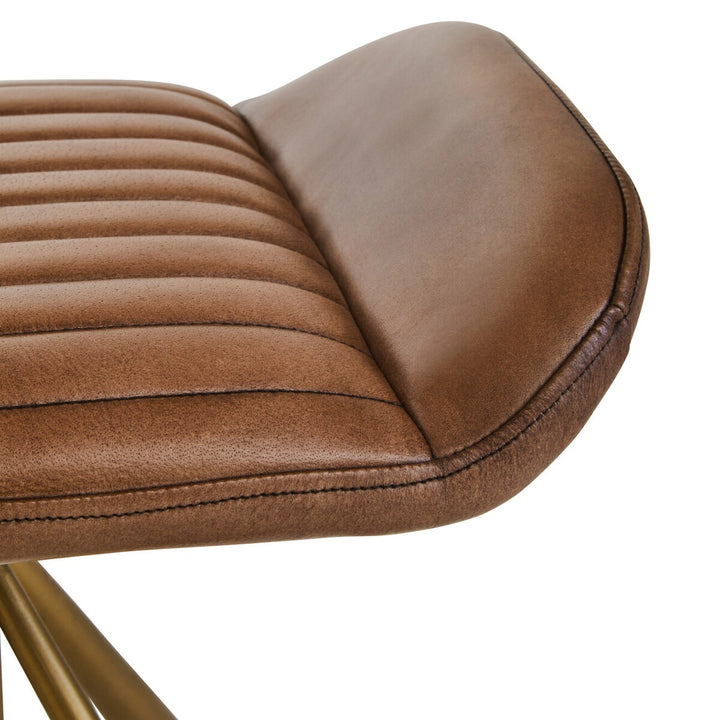 Buffalo Leather Footstool - Brown Premier 8