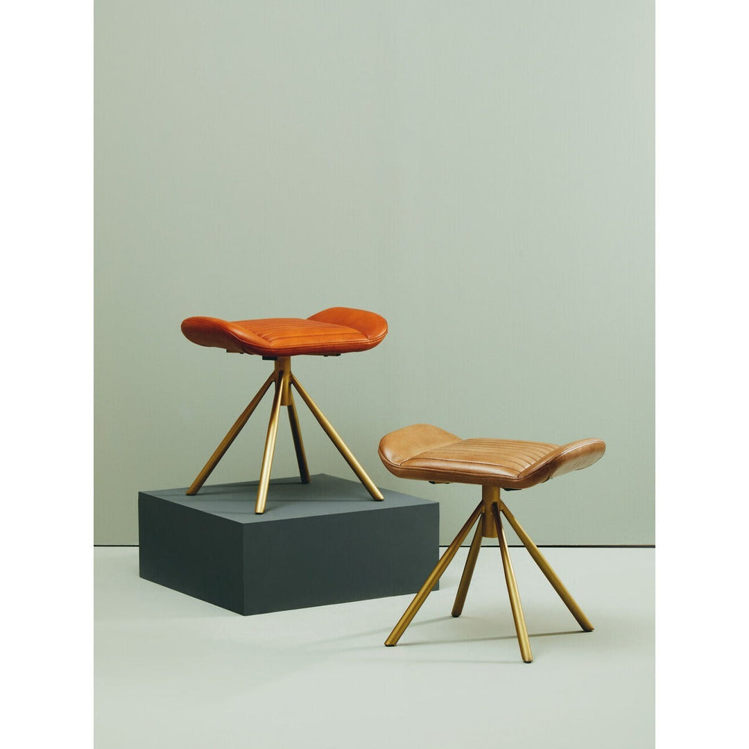 Buffalo Leather Footstool - Brown Premier 3