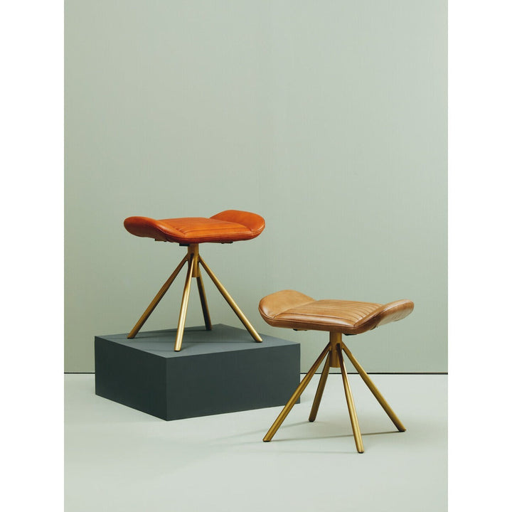 Buffalo Leather Footstool - Brown Premier 3