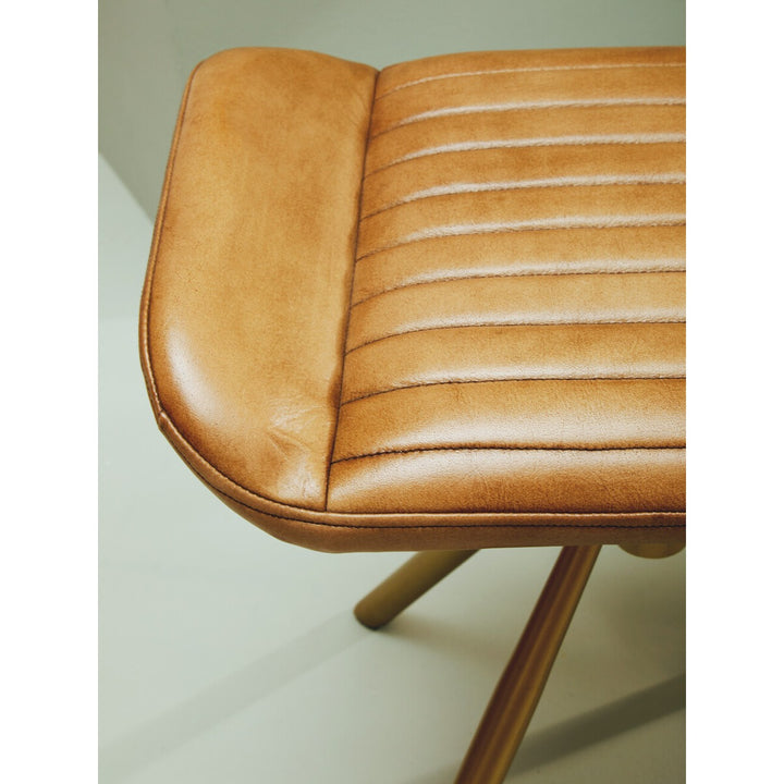 Buffalo Leather Footstool - Brown Premier 4