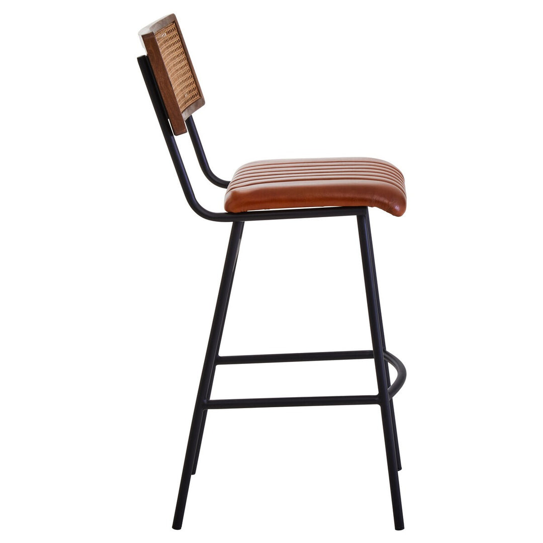 Buffalo Leather Bar Stool - Tan Premier 3