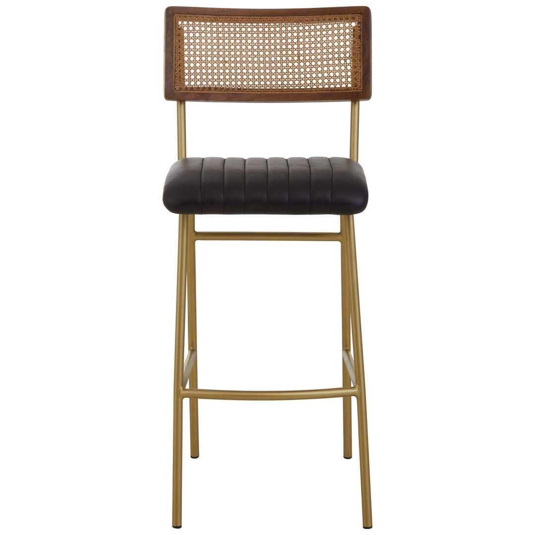Buffalo Leather Bar Stool - Black Premier 1