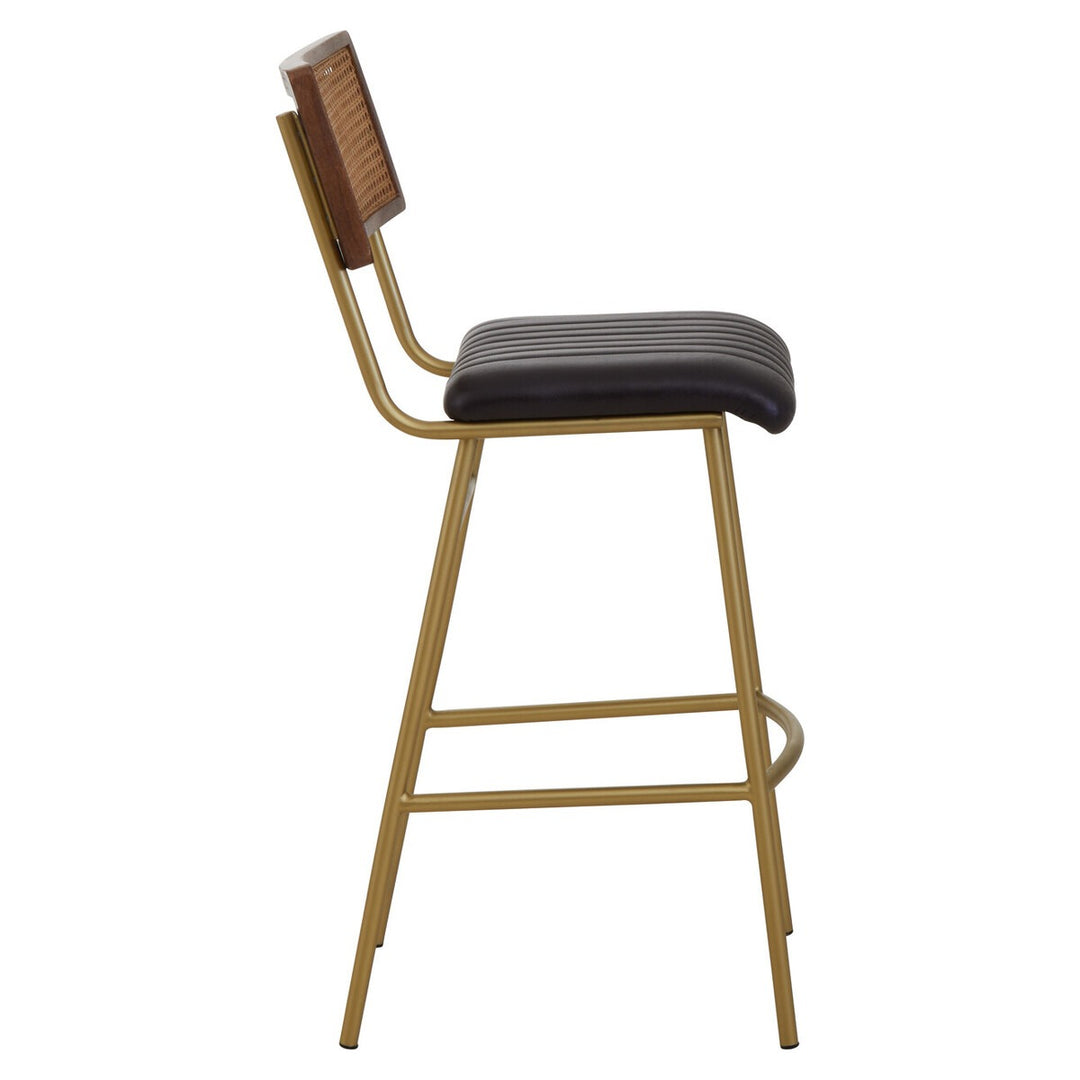 Buffalo Leather Bar Stool - Black Premier 8