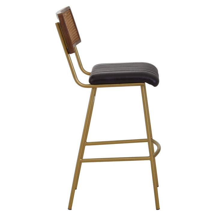 Buffalo Leather Bar Stool - Black Premier 8