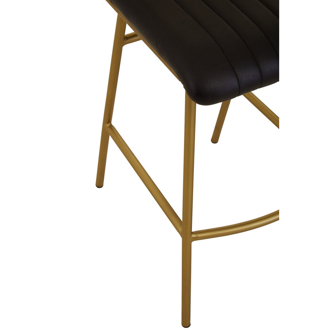 Buffalo Leather Bar Stool - Black Premier 11