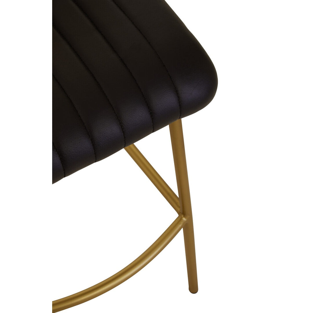 Buffalo Leather Bar Stool - Black Premier 12