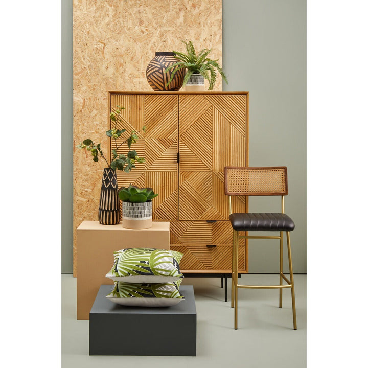 Buffalo Leather Bar Stool - Black Premier 3