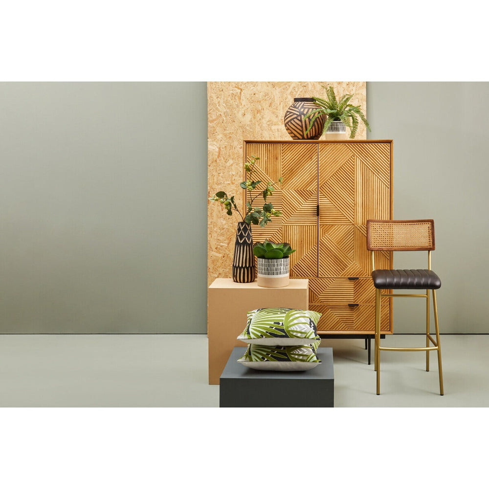 Buffalo Leather Bar Stool - Black Premier 2