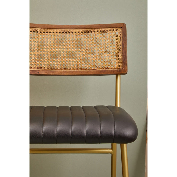 Buffalo Leather Bar Stool - Black Premier 5