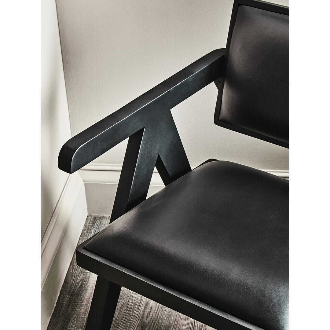 Buffalo Leather Armchair - Black Premier 4