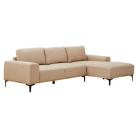 Olivia's Toulon 3 Seater Natural Fabric Left Chaise Sofa