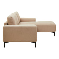 Olivia's Toulon 3 Seater Natural Fabric Left Chaise Sofa