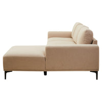 Olivia's Toulon 3 Seater Natural Fabric Left Chaise Sofa