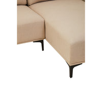 Olivia's Toulon 3 Seater Natural Fabric Left Chaise Sofa