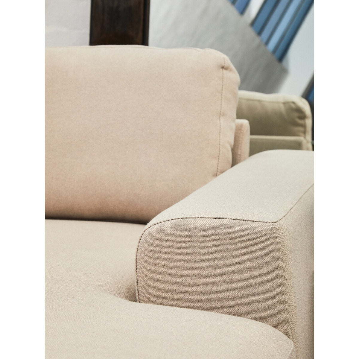 Olivia's Toulon 3 Seater Natural Fabric Left Chaise Sofa