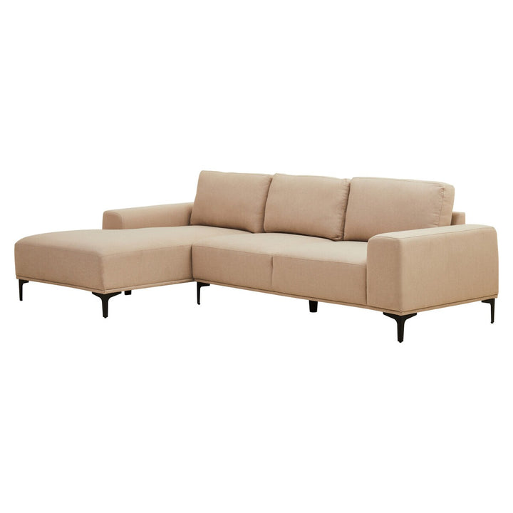 Toulon 3 Seater Fabric Left Right Chaise Sofa - Natural Premier 7