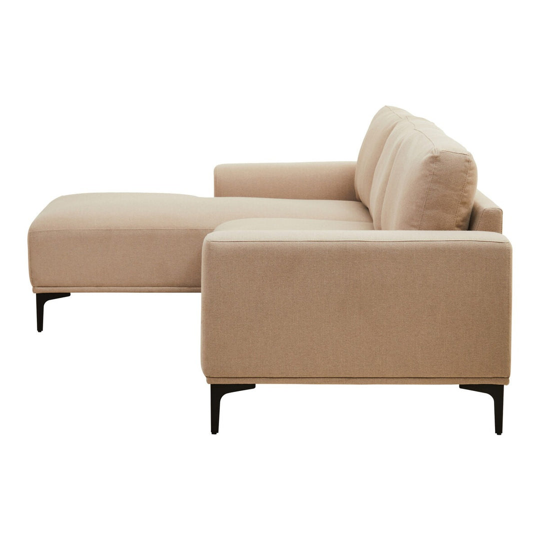 Toulon 3 Seater Fabric Left Right Chaise Sofa - Natural Premier 3