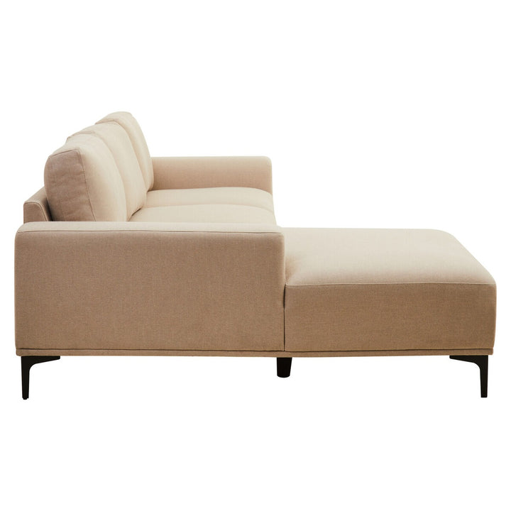 Toulon 3 Seater Fabric Left Right Chaise Sofa - Natural Premier 5