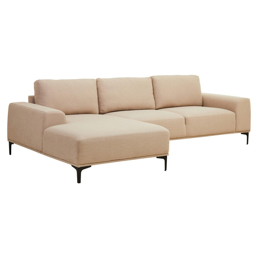 Toulon 3 Seater Fabric Left Right Chaise Sofa - Natural Premier 6