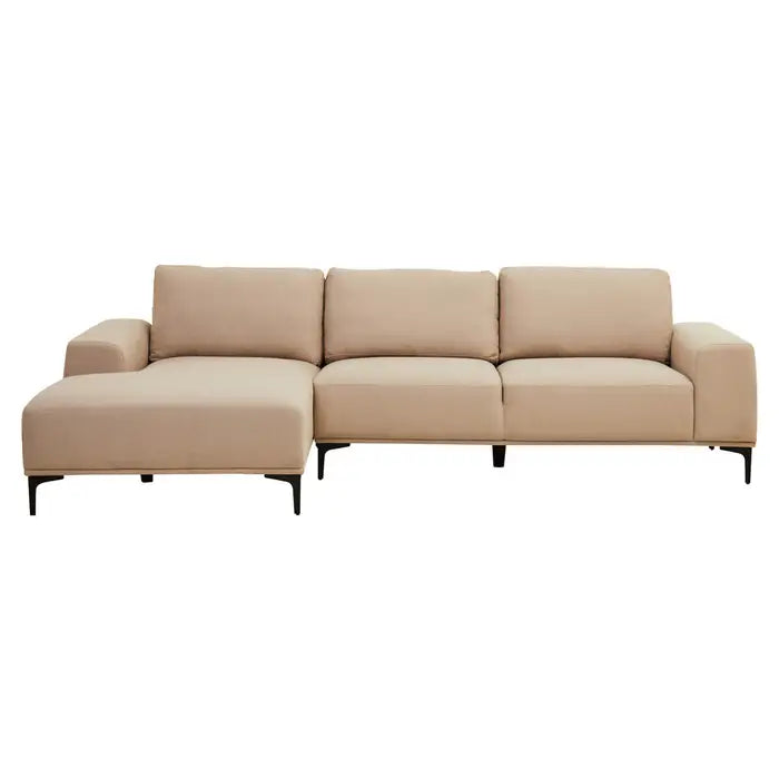Toulon 3 Seater Fabric Left Right Chaise Sofa - Natural Premier 1