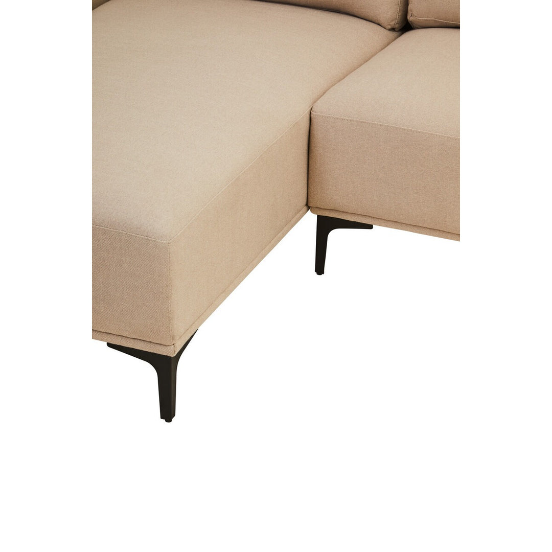Toulon 3 Seater Fabric Left Right Chaise Sofa - Natural Premier 9