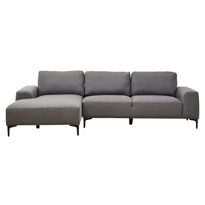 Toulon 3 Seater Fabric Right Hand Chaise Sofa - Grey Premier 1