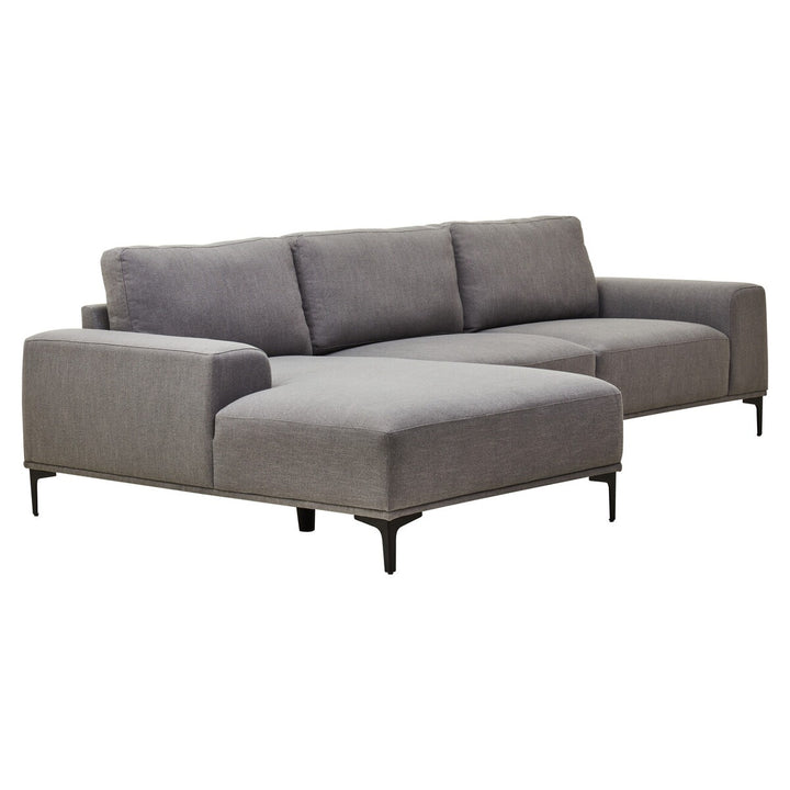 Toulon 3 Seater Fabric Right Hand Chaise Sofa - Grey Premier 3