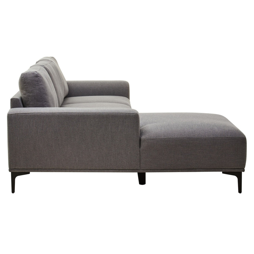 Toulon 3 Seater Fabric Right Hand Chaise Sofa - Grey Premier 4