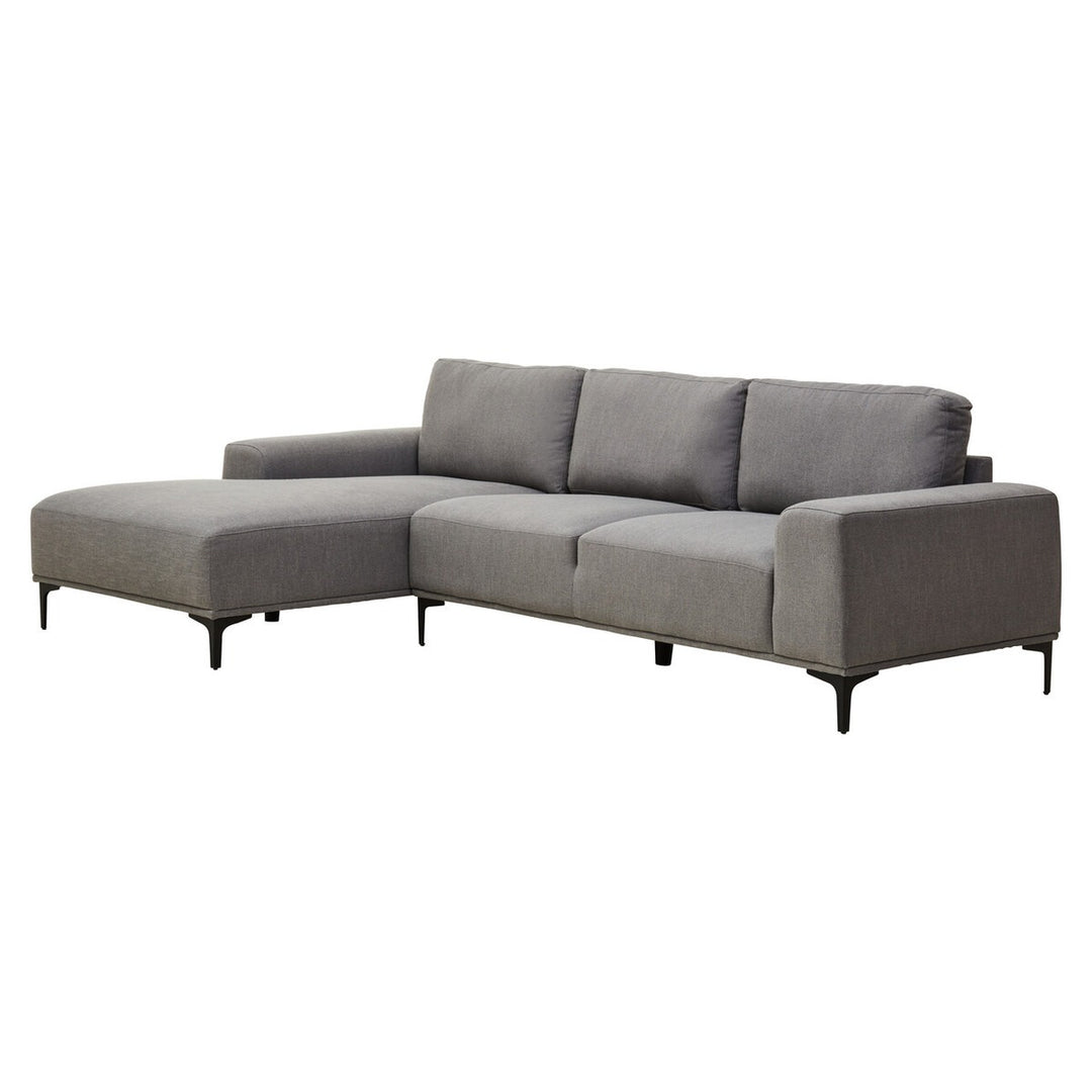Toulon 3 Seater Fabric Right Hand Chaise Sofa - Grey Premier 7