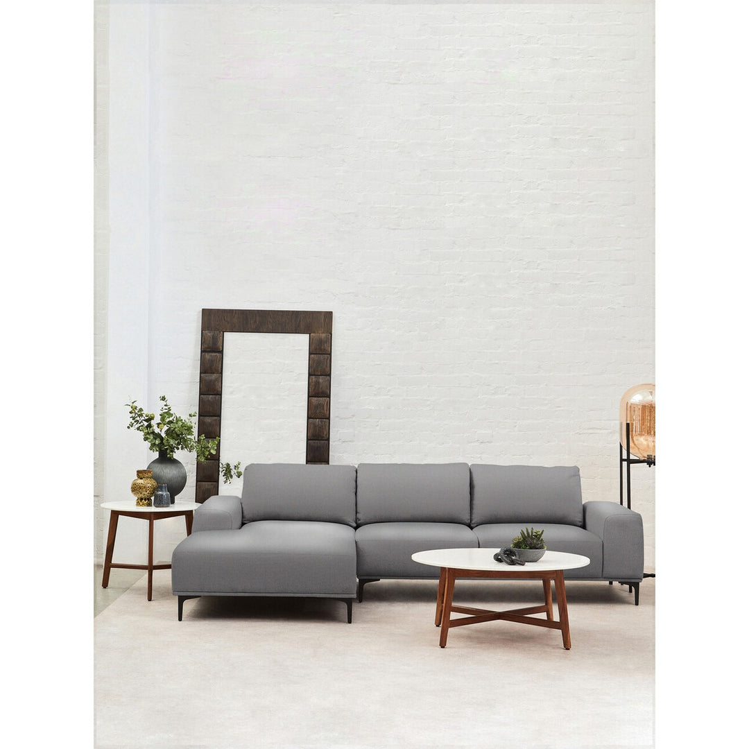 Toulon 3 Seater Fabric Right Hand Chaise Sofa - Grey Premier 2