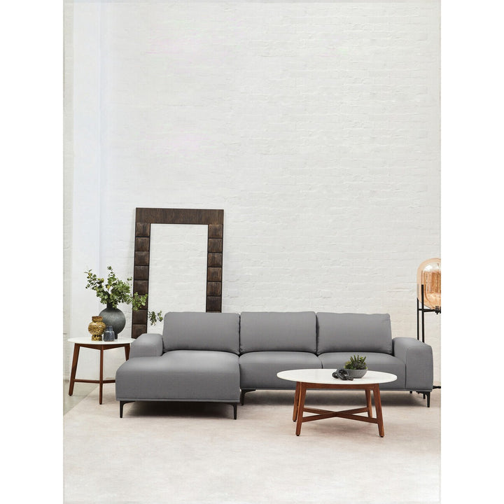 Toulon 3 Seater Fabric Right Hand Chaise Sofa - Grey Premier 2