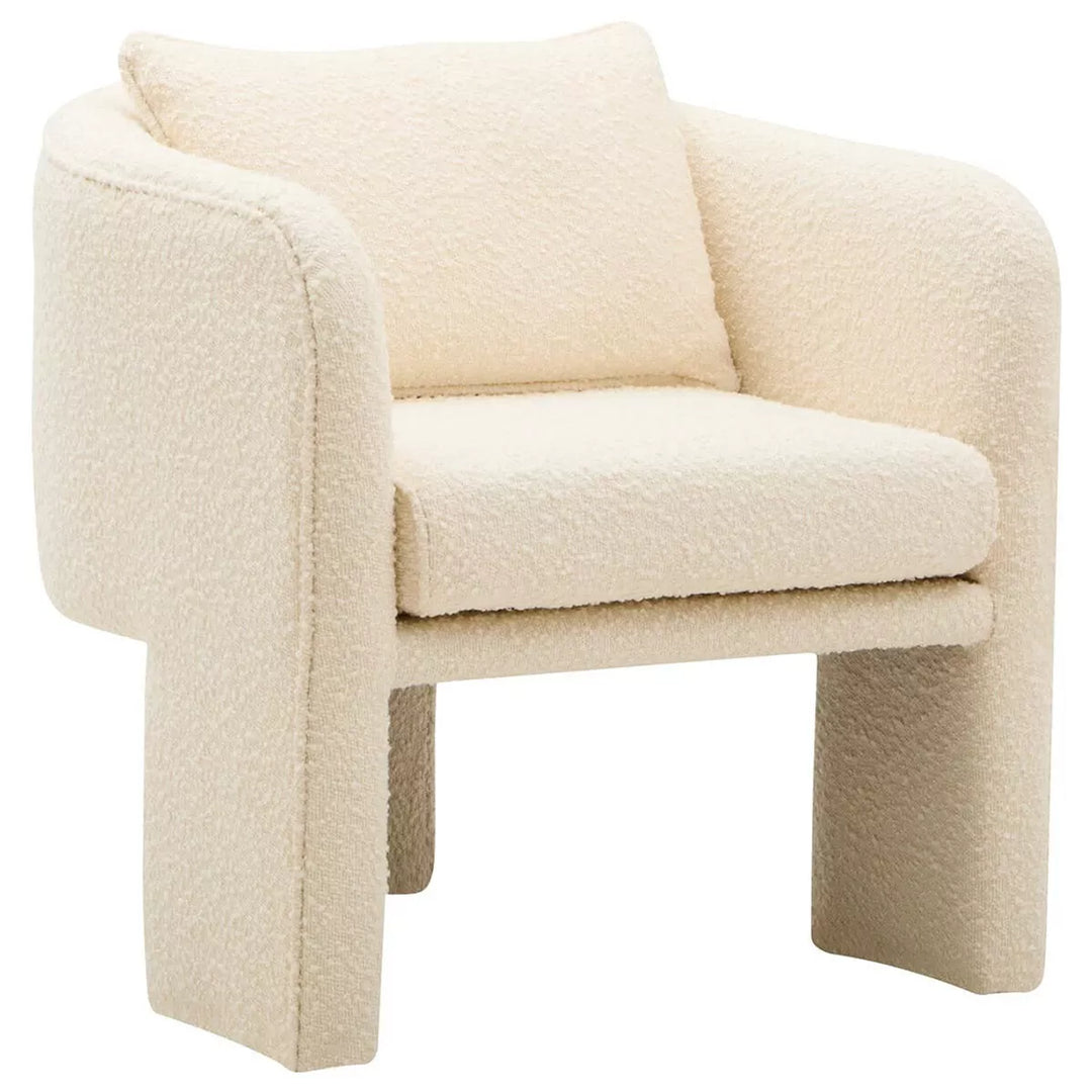 Ozzero Boucle Curved Armchair - Ivory