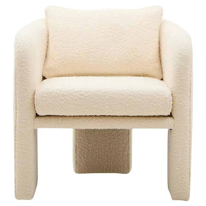 Ozzero Boucle Curved Armchair - Ivory
