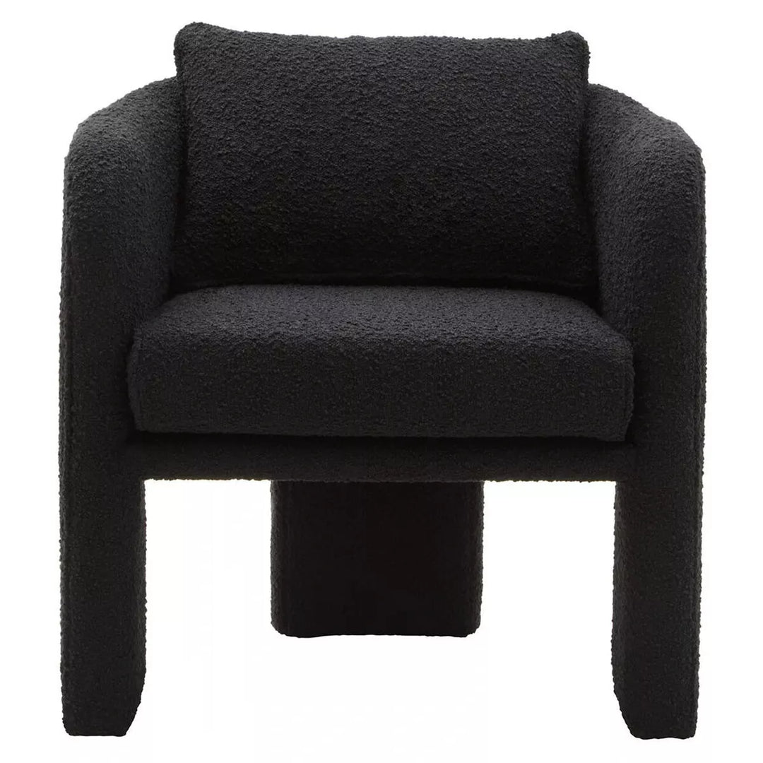 Ozzero Boucle Curved Armchair - Black
