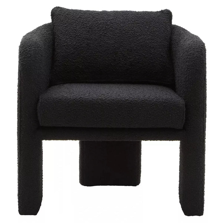 Ozzero Boucle Curved Armchair - Black