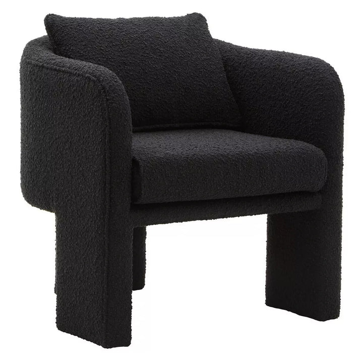 Ozzero Boucle Curved Armchair - Black
