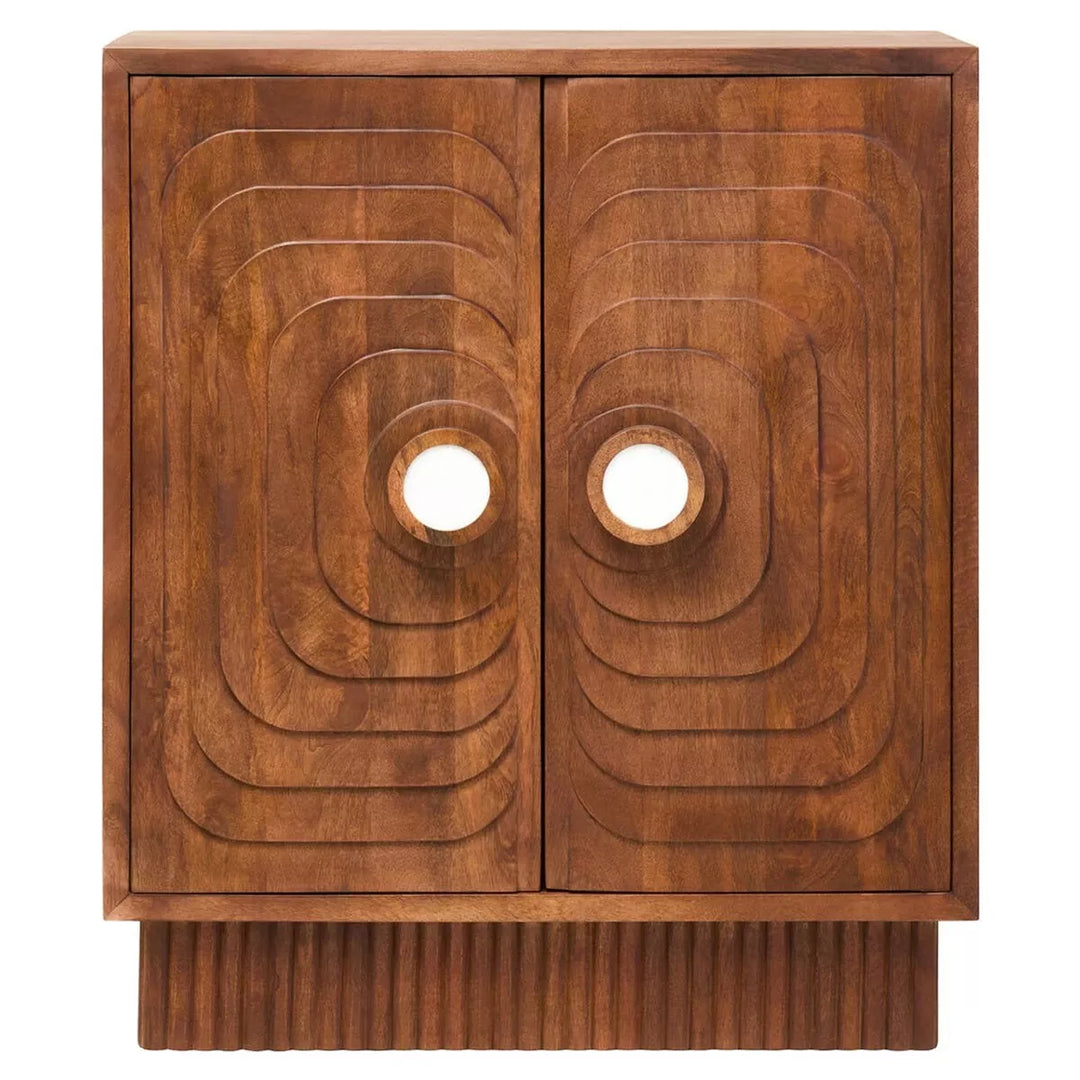 Sangar Two Door Mango Wood Carved Cabinet
