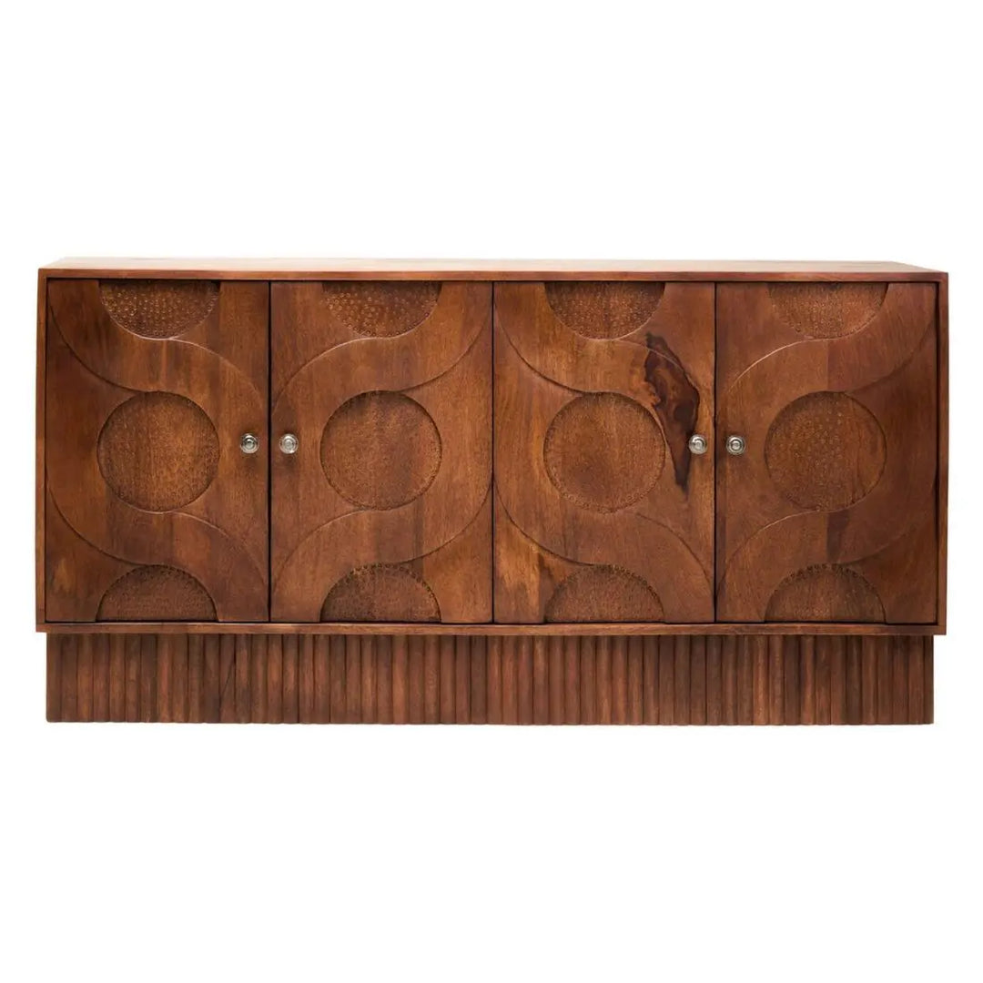 Siva Four Door Mango Wood Hammered Sideboard